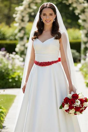 Custom Designed Wedding Dress and Evening Gown Belt with Crystal Bead Embellishments - Elegant Waist Accessory