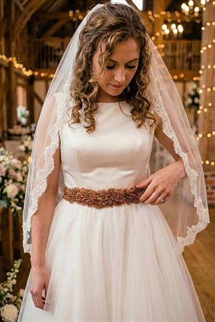 Custom Designed Wedding Dress and Evening Gown Belt with Crystal Bead Embellishments - Elegant Waist Accessory