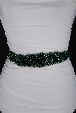 Custom Designed Wedding Dress and Evening Gown Belt with Crystal Bead Embellishments - Elegant Waist Accessory