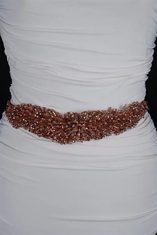 Custom Designed Wedding Dress and Evening Gown Belt with Crystal Bead Embellishments - Elegant Waist Accessory