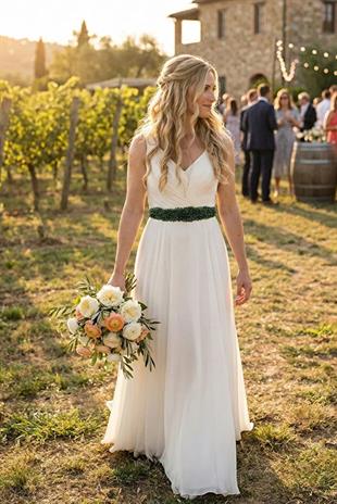 Custom Designed Wedding Dress and Evening Gown Belt with Crystal Bead Embellishments - Elegant Waist Accessory