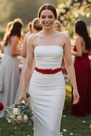 Custom Designed Wedding Dress and Evening Gown Belt with Crystal Bead Embellishments - Elegant Waist Accessory