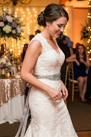 Custom Designed Wedding Dress and Evening Gown Belt with Crystal Bead Embellishments - Elegant Waist Accessory