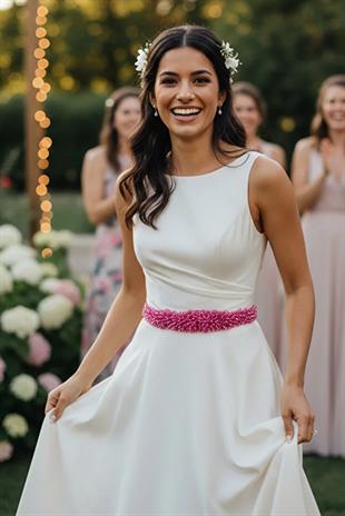 Custom Designed Wedding Dress and Evening Gown Belt with Crystal Bead Embellishments - Elegant Waist Accessory