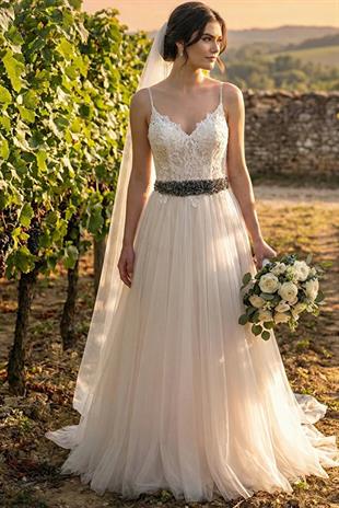 Custom Designed Wedding Dress and Evening Gown Belt with Crystal Bead Embellishments - Elegant Waist Accessory