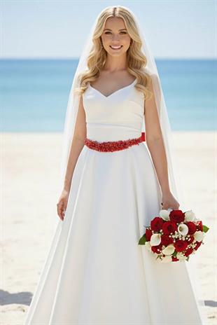 Custom Designed Wedding Dress and Evening Gown Belt with Crystal Bead Embellishments - Elegant Waist Accessory