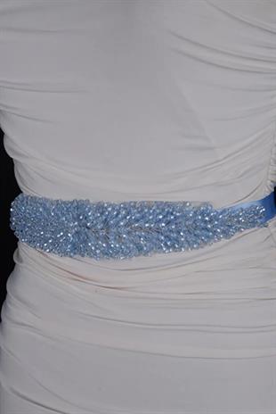 Custom Designed Wedding Dress and Evening Gown Belt with Crystal Bead Embellishments - Elegant Waist Accessory