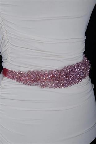 Custom Designed Wedding Dress and Evening Gown Belt with Crystal Bead Embellishments - Elegant Waist Accessory