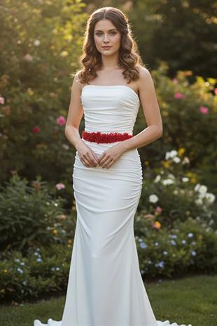 Custom Designed Wedding Dress and Evening Gown Belt with Crystal Bead Embellishments - Elegant Waist Accessory