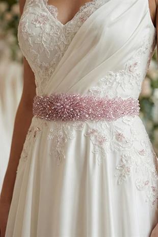 Custom Designed Wedding Dress and Evening Gown Belt with Crystal Bead Embellishments - Elegant Waist Accessory