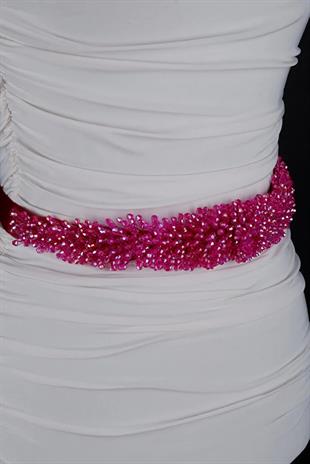 Custom Designed Wedding Dress and Evening Gown Belt with Crystal Bead Embellishments - Elegant Waist Accessory