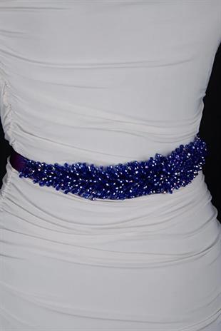 Custom Designed Wedding Dress and Evening Gown Belt with Crystal Bead Embellishments - Elegant Waist Accessory