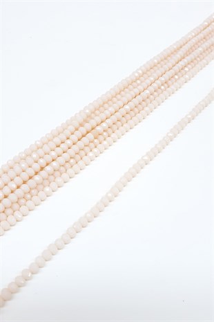 Kristal Boncuk Mat Krem 4 Mm
