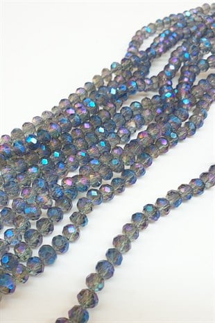 Janjanlı Gri Kristal Boncuk 6 mm