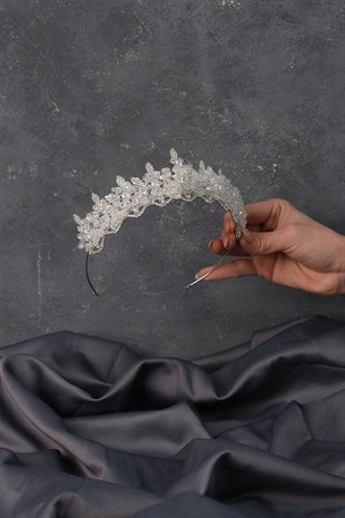 Crystal Beaded Bade Bridal Crown