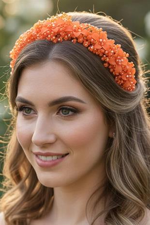 Crystal Beaded Floral Bridal Tiara, Henna and Bachelorette Party Hair Accessory