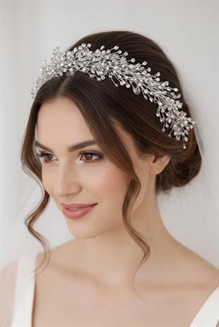 Handmade Hellenistic Bridal Tiara with Crystal Beads, Hair Accessory, Henna Tiara