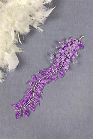 إكسسوار شعر الزفاف والعمامة من إليز مطرز بالكريستال