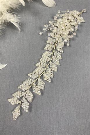 إكسسوار شعر الزفاف والعمامة من إليز مطرز بالكريستال