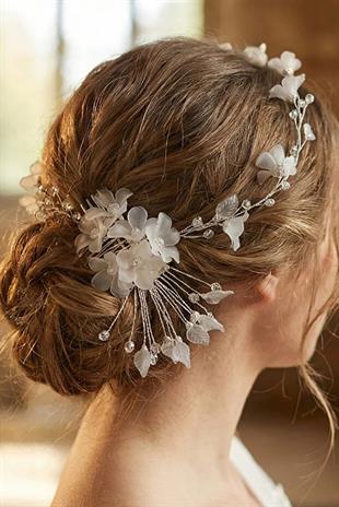 Crystal Flower Bridal Tiara Hair Accessory and Helen Hair Branch with Side Comb