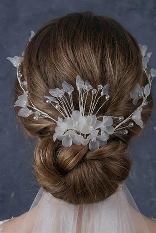 Crystal Flower Bridal Tiara Hair Accessory and Helen Hair Branch with Side Comb