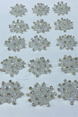 Kristal İnci Boncuklu Taşlı Broş