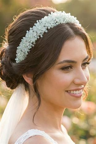Crystal Embellished Floral Bridal Tiara, Henna and Engagement Hair Accessory