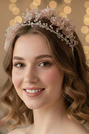 Crystal Embellished Floral Bridal Tiara, Henna and Engagement Hair Accessory
