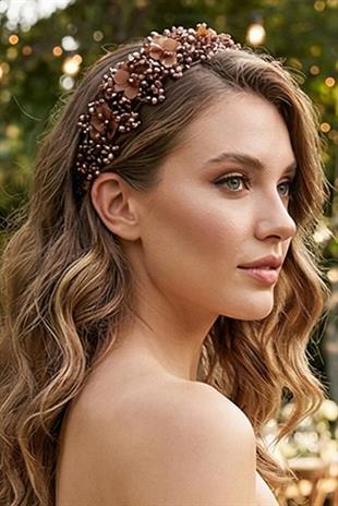 Crystal Embellished Floral Bridal Tiara, Henna and Engagement Hair Accessory