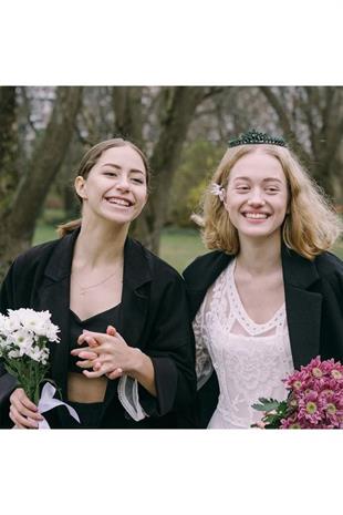 Kristal Taşlı Gelin Prenses Tacı, Yaprak Modeli Kraliçe Tacı Yeşil
