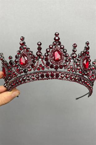 Crystal Stone Bridal Crown Red