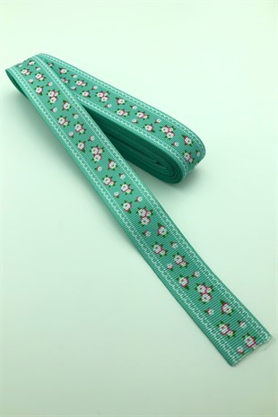 Küçük Çiçek Desenli Baskılı Grogren Kutdele