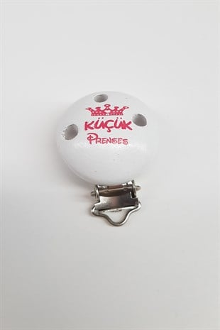 Little Princess Printed White Pacifier Hanger