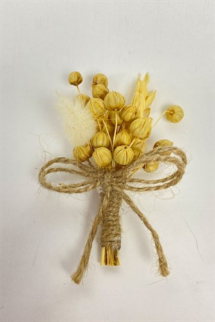 Kuru Çiçekli Damat Ve Sağdıç Yaka Çiçeği