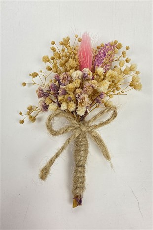 Kuru Çiçekli Damat Ve Sağdıç Yaka Çiçeği