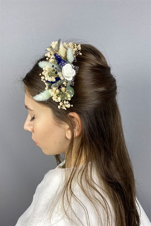 Kuru Çiçekli Tasarım Gelin Saç Aksesuarı