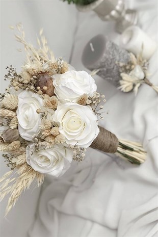 Kuş Otlu Gelin Çiçeği Gelin Buketi Ve Damat Yaka Çiçeği