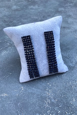 Lacivert 5 Sıra Sallantılı Abiye Küpe