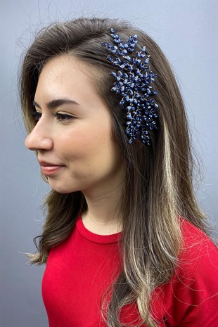 Lacivert Ada Model Taraklı Saç Aksesuarı