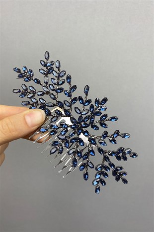 Lacivert Ada Model Taraklı Saç Aksesuarı