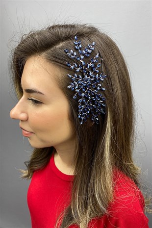 Lacivert Ada Model Taraklı Saç Aksesuarı