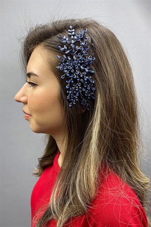 Lacivert Ada Model Taraklı Saç Aksesuarı