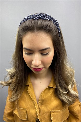 Navy Blue Asian Crystal Bridal Hair Accessory
