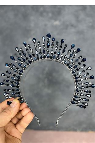 Navy Blue Ayas High Party Bridal Henna Crown