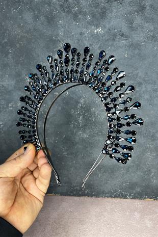 Navy Blue Ayas High Party Bridal Henna Crown