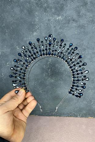 Navy Blue Ayas High Party Bridal Henna Crown