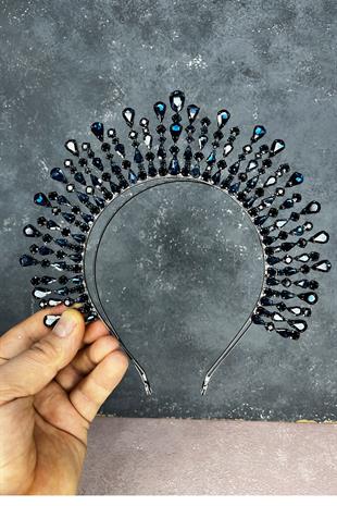 Navy Blue Ayas High Party Bridal Henna Crown