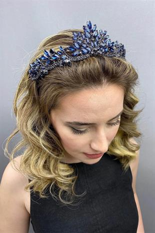 Lacivert Berlin Model Gelin Kına Tacı
