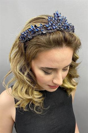 Lacivert Berlin Model Gelin Kına Tacı
