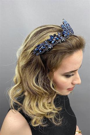 Lacivert Berlin Model Gelin Kına Tacı